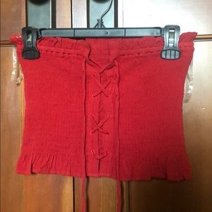 American Eagle Lace up tube top
